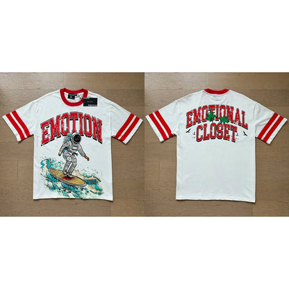 Fashion Brand MIXED EMOTION T-shirts Men Women Couple Streetwear Angel Print Summer Top Tee Round Neck Short Sleeve