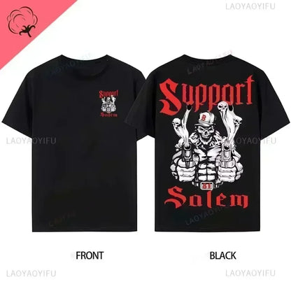 Classic Y2K Gothic Style T-shirt Print Oversized T Shirt High Street Shirts Gothic Round Neck Cotton Tops New Mens Women T Shirt