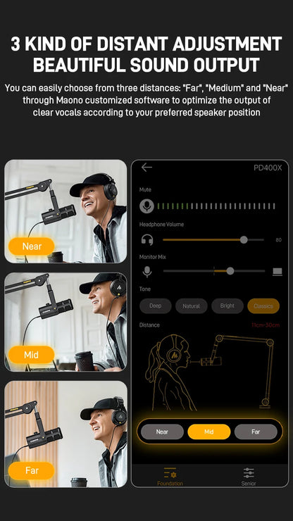 maono PD400X USB/XLR Dynamic Microphone All Metal With One-Touch Mute Headphone Jack And Volume Control For Podcasting Streaming