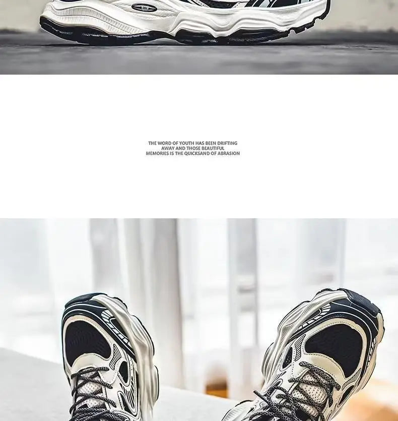 Men's 2026 Spring New Breathable Mesh Sneakers Korean Y2K Trendy Versatile Thick Sole Sports Casual Dad Shoes