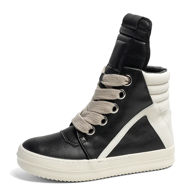 High-top Sports Shoes Lace-up Leather Ankle Boots Male Skateboard Shoes Basketball Sneakers 39-44 Men Casual Luxury Sneakers