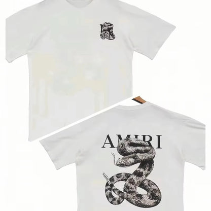 Snake Graphic Loose T - Shirt Light Luxury Trendy Short - Sleeve Unisex Versatile Casual Wear graphic t shirts pro choice