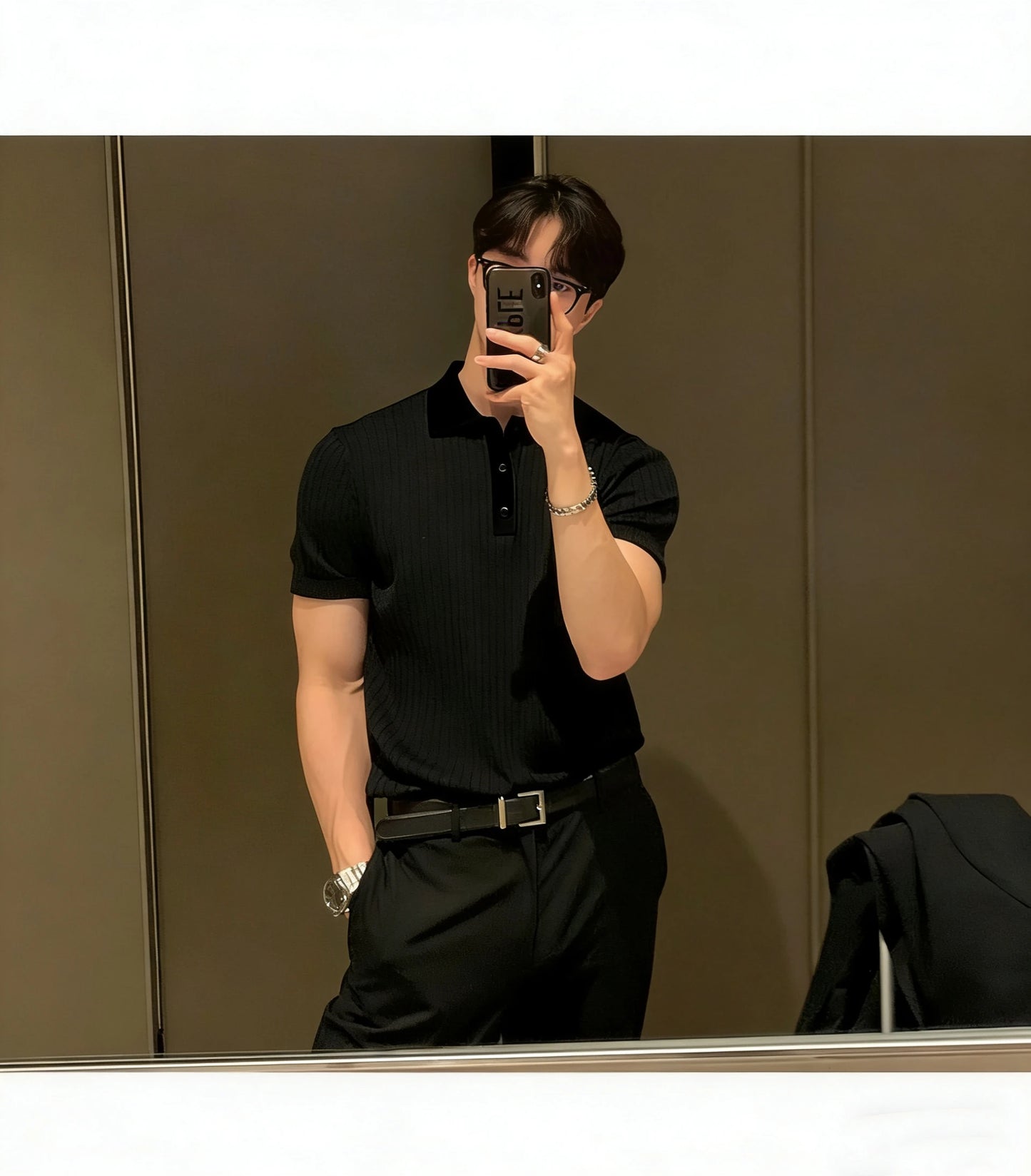Summer Sports And Leisure Slim Fit T-Shirt Fashionable Men's Golf Polo Shirt Open Neck Breathable Quick Drying Short Sleeved Top