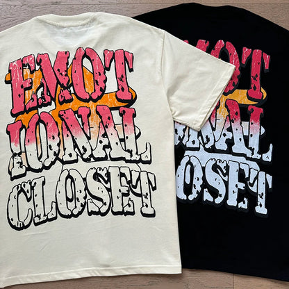 Fashion Brand MIXED EMOTION T-shirts Men Women Couple Streetwear Angel Print Summer Top Tee Round Neck Short Sleeve