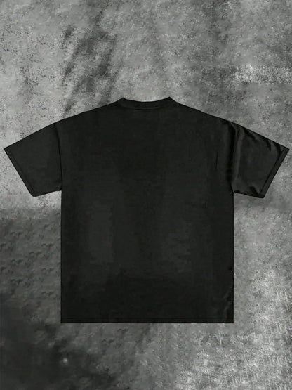 Men's retro 220g pure cotton T-shirt, printed style, streetwear, Christian clothing, Jesus T-shirt, Y2K pattern T-shirt