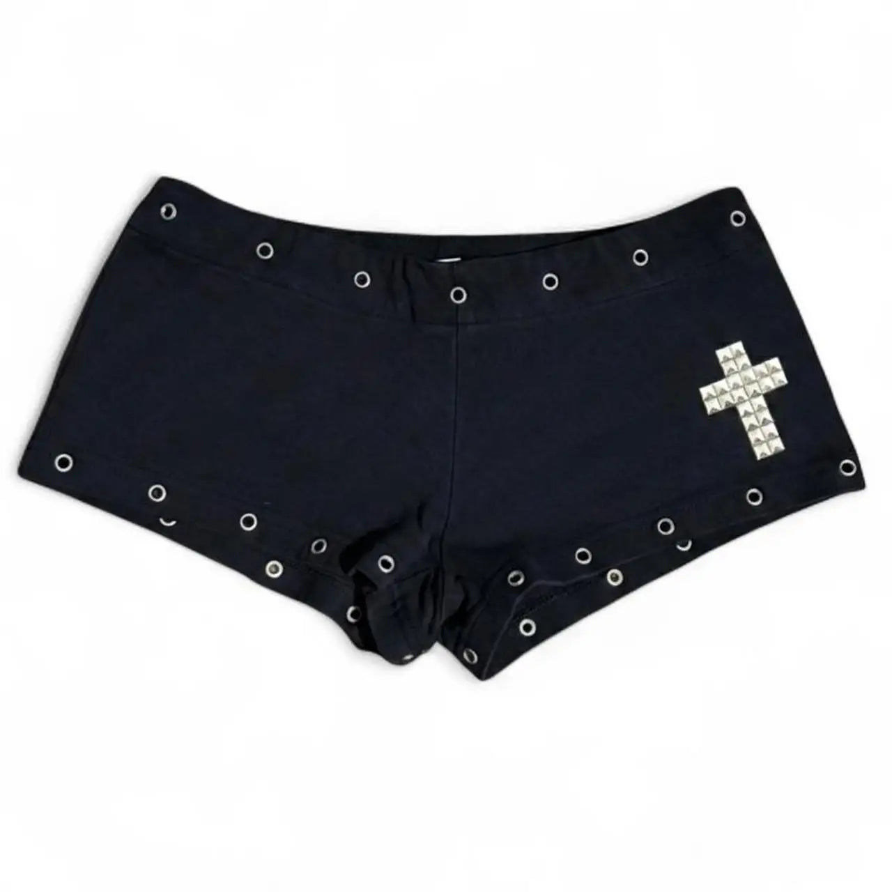 Black casual fashion willow nail print Y2K sexy slim fit versatile low waist Gothic hip-hop street men's and women's fashion emo