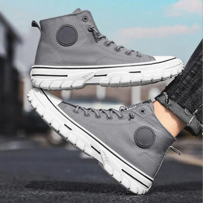 Shoes for Men 2025 New Men's Canvas Shoes High Top Casual Sneakers British Style Skateboarding Vulcanized Shoes Comfort Sneakers