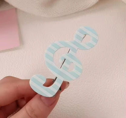 Kawaii trendy hair clips Musical Symbol Resin wings hair jewelry accessories y2k Unique Striped Star girls headband