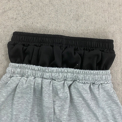 Summer Fashion Trend AK Printed Shorts Fake Two-Piece Double Waistband Casual Versatile Loose Five-Quarter Pants