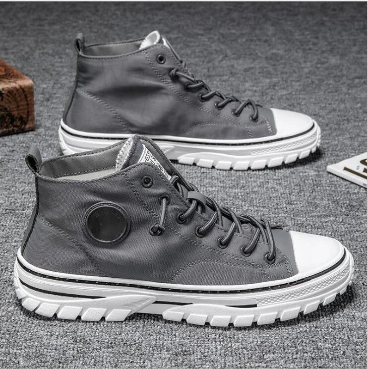 Shoes for Men 2025 New Men's Canvas Shoes High Top Casual Sneakers British Style Skateboarding Vulcanized Shoes Comfort Sneakers