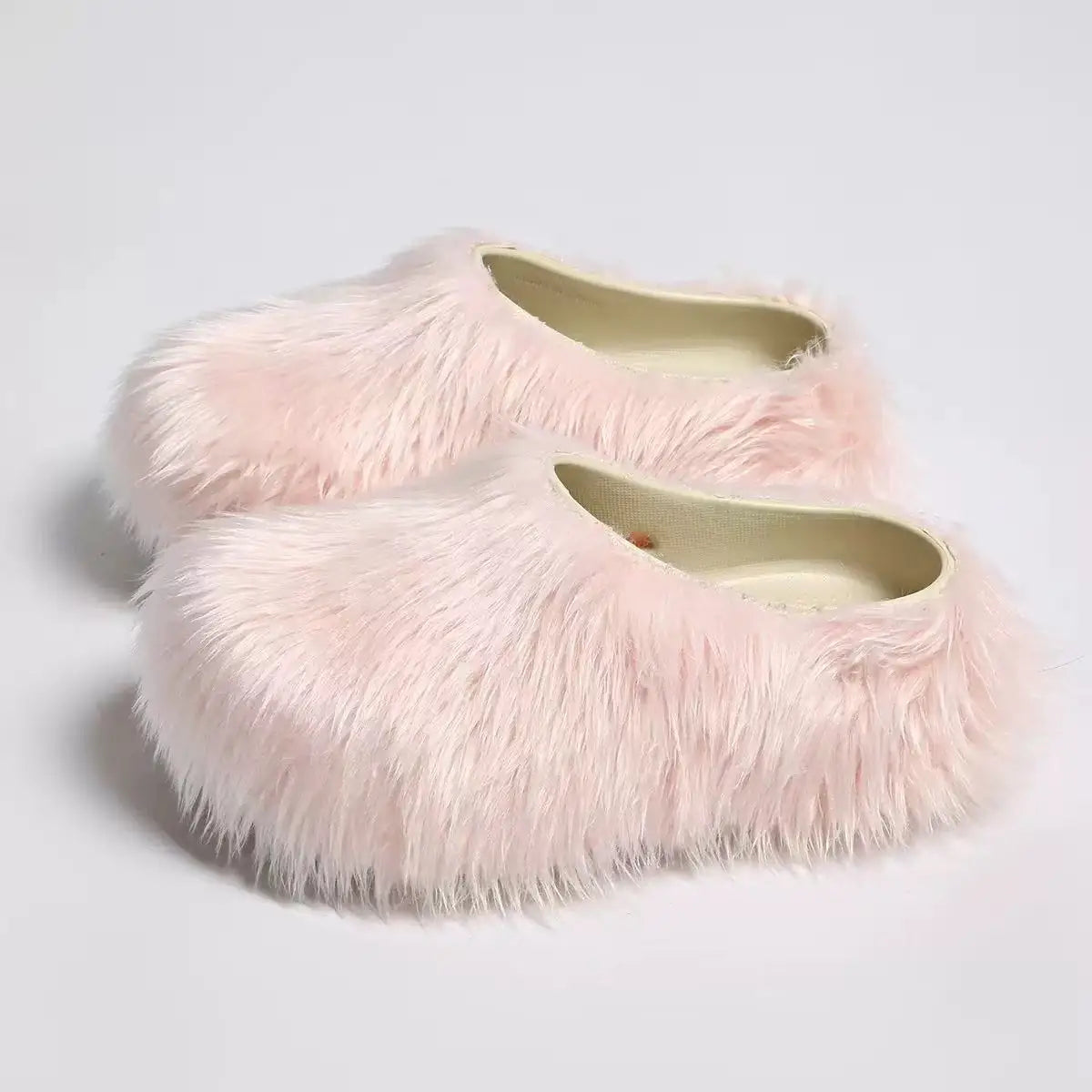 New Fur Slippers Imitation Fur Mueller Shoes Famous Height thick Soled Slippers