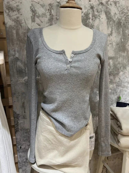 Pink Striped Slim Long Sleeve Tees Women Spring Casual Cotton O-neck Tshirt New Tops Clothes Sweet Cute  Vintage T-shirts Y2K
