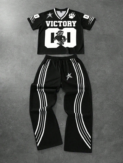 2026 Summer Men's And Women's Short Sleeved Pants 2-Piece Set With Letter Printing Simple Quick Drying T-Shirt Pants Casual Set