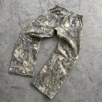 Y2K Streetwear Men Camouflage Pattern Print High Street Hip Hop Sweatpants Women Oversized Unisex Casual Camo Baggy Pants Gothic