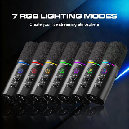 Podcast Dynamic Microphone, XLR/USB Recording PC Microphones for Broadcast, Podcast, Recording, Gaming & Streaming, Studio Mic