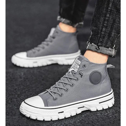 Shoes for Men 2025 New Men's Canvas Shoes High Top Casual Sneakers British Style Skateboarding Vulcanized Shoes Comfort Sneakers