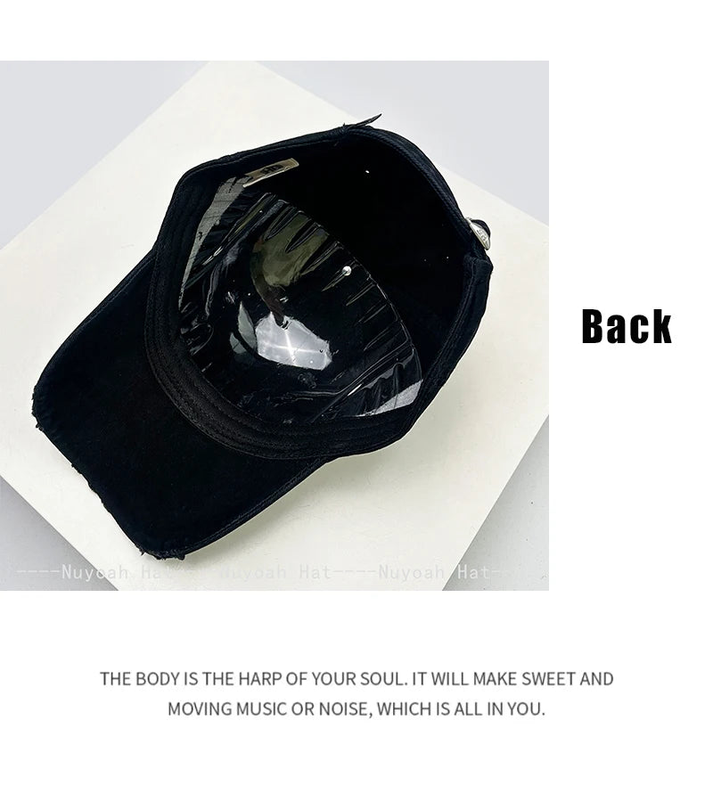 Korean Embroidered Letters Dual-bladed Angel Wings Baseball Hats New Men Women Sunshade Retro Versatile Fashion Peaked Caps ins