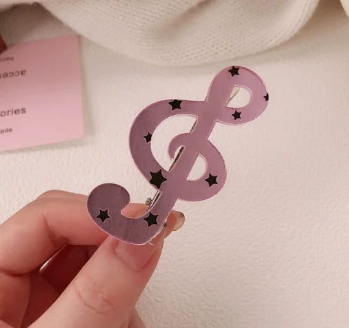 Kawaii trendy hair clips Musical Symbol Resin wings hair jewelry accessories y2k Unique Striped Star girls headband