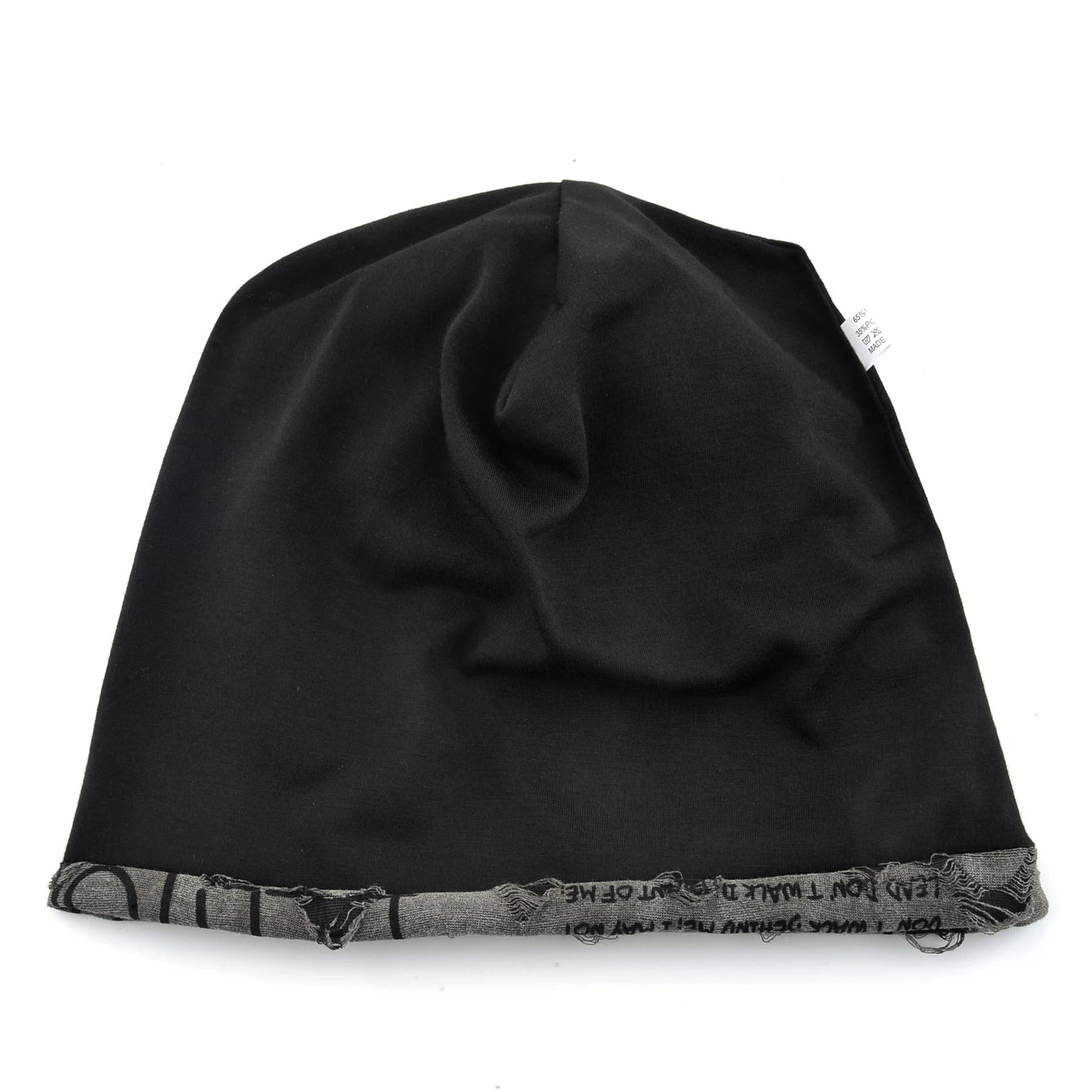 Letter Print Beanie Hats For Women Men Vintage Distressed Cracked Design Wasteland Style Spring Summer Warm Fleece-lined Winter