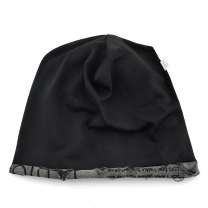 Letter Print Beanie Hats For Women Men Vintage Distressed Cracked Design Wasteland Style Spring Summer Warm Fleece-lined Winter