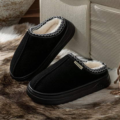 Winter Fashion Simple Fuzzy Home Lady's Shoes Warm Couples Indoor Leisure Soft Sole Women's Slippers Non-slip Fuzzy Bedroom