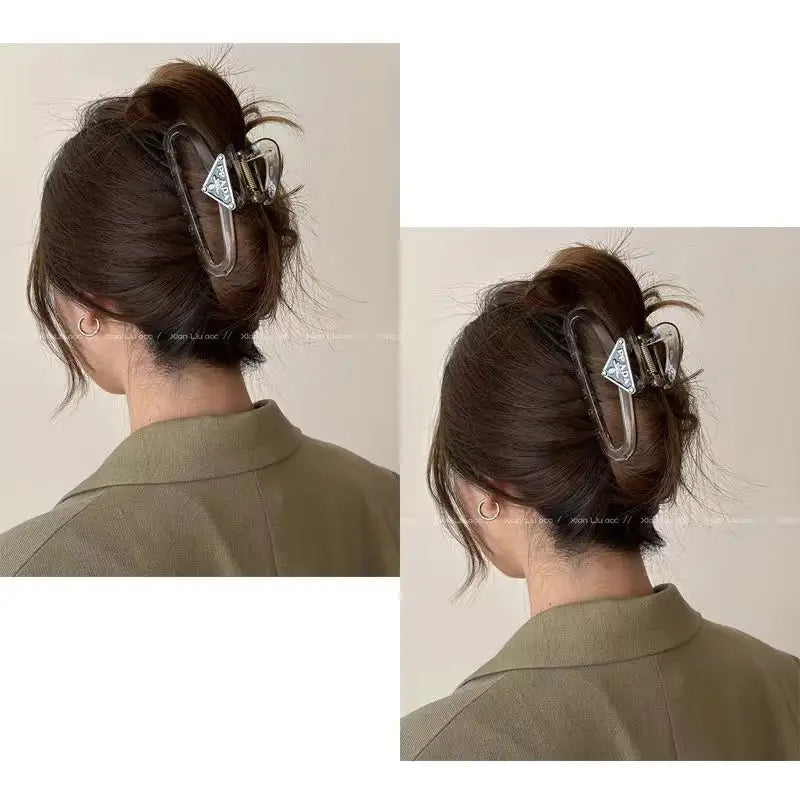 1/2pcs jelly colored injection molded clip, suitable for women's new high-end style, large board hair clip, shark clip hair clip