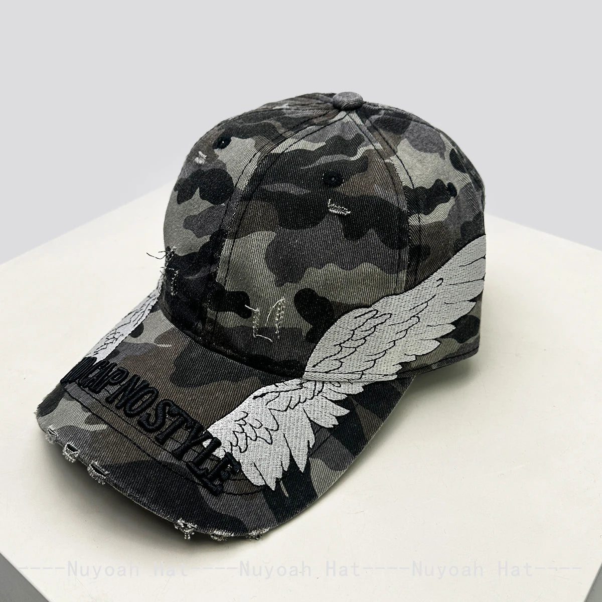 Korean Embroidered Letters Dual-bladed Angel Wings Baseball Hats New Men Women Sunshade Retro Versatile Fashion Peaked Caps ins