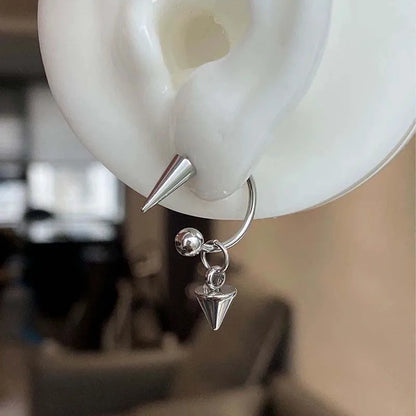 Punk Silver Color Rivet Stud Earrings for Women Men Fashion Metal Geometric U-Shaped Piercing Earrings Party Jewelry Accessories