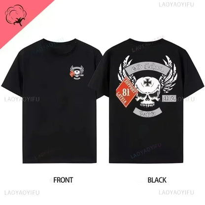 Classic Y2K Gothic Style T-shirt Print Oversized T Shirt High Street Shirts Gothic Round Neck Cotton Tops New Mens Women T Shirt