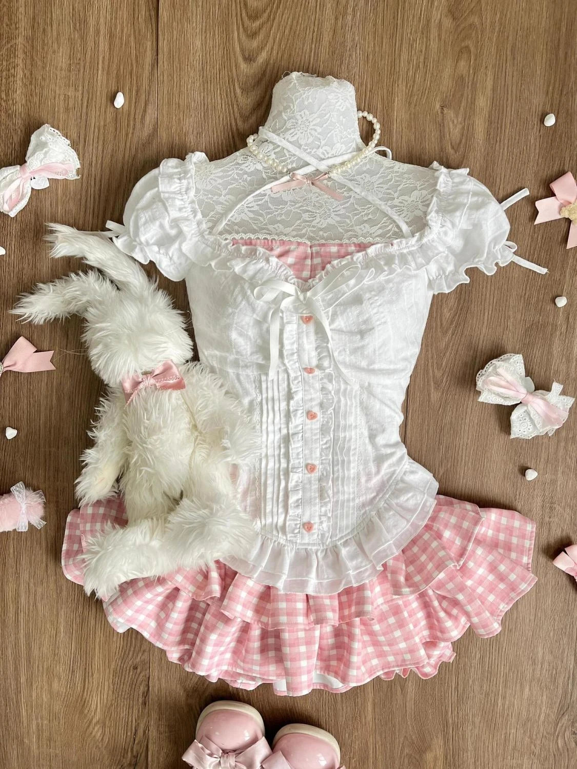 Vintage 3 Piece Skirt Suit Women Kawaii Ruffles Cardigan Outwear Bodycon Vest Blouse + Slim Y2k Skirts Evening Party Lolita Sets