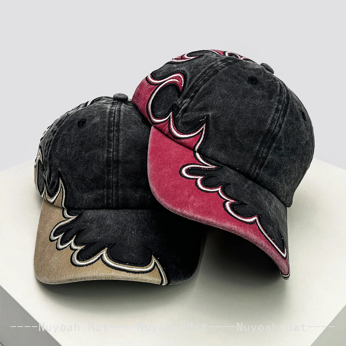 New Men Women American Street Embroidered Flame Baseball Hats Sunshade Hip Hop Versatile Personal Peaked Caps Street Fashion ins