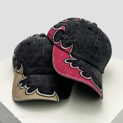 New Men Women American Street Embroidered Flame Baseball Hats Sunshade Hip Hop Versatile Personal Peaked Caps Street Fashion ins