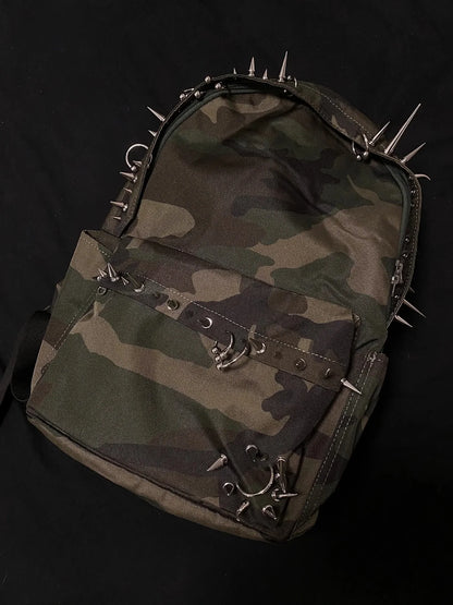 punk rivet leopard print backpack men's bag large capacity fashion Backpacks for women