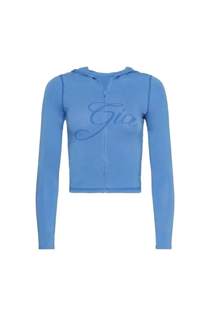 Gia zip-up cap long sleeve high spring top & low waist micro flared pants