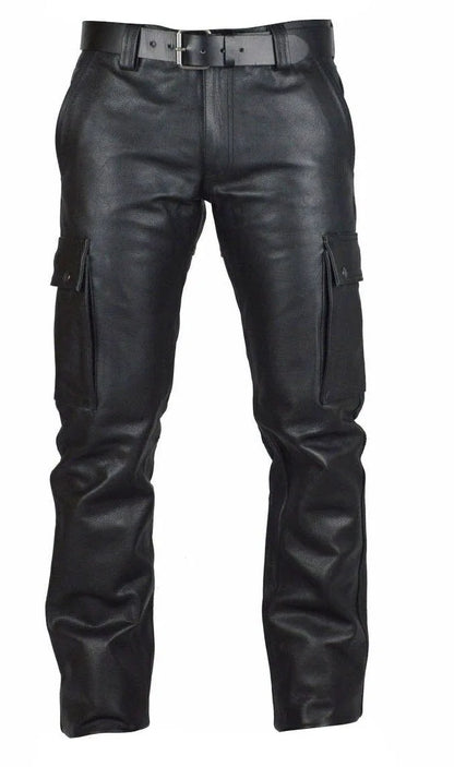 Men's Autumn Winter Pants Punk Retro Goth Slim Casual Long Pants Faux Leather Fashion Casual Solid Color Trousers Pencil Pants