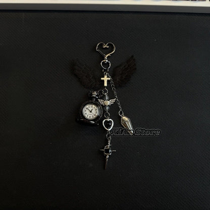 Original Hollow Heart Pocket Watch Chain keychain Design Steampunk Clock Vintage Necklace Pendant Jewelry Watch Men Women Gift