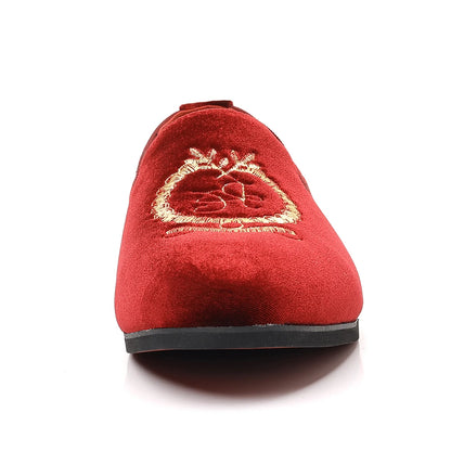 Men's Leather Shoes Velvet Embroidery Pointed Dress Shoes Men's Business Shoes Soft Soled Loafers Casual Flat Shoes