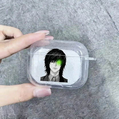 Japan Anime Mikami Teru Yagami Light‌ for Death Note Case TPU Case for AirPods 4 Pro 3 Clear Transparent Bluetooth Earphone Case