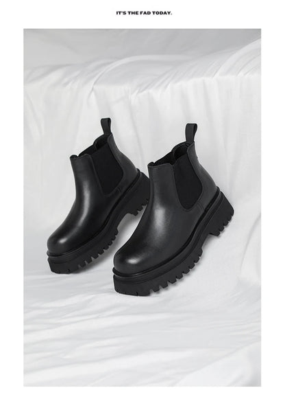 Men's Versatile Casual British Style Heightening Chelsea Boots, Paired with Trendy and Simple Ankle Boots for Outerwear.