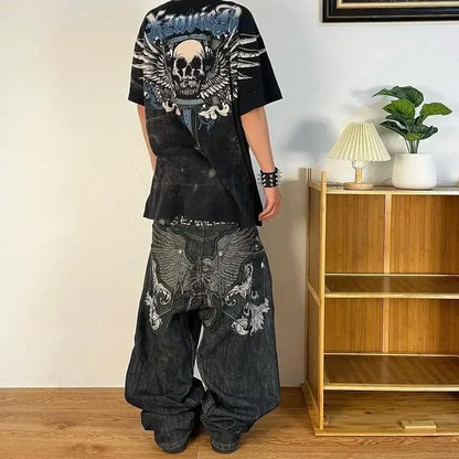 Mens Jeans Sakura Embroidery Slim Straight Light Wash Stretch Cotton Casual Streetwear Daily Wear Multiple Sizes Pants Skinny