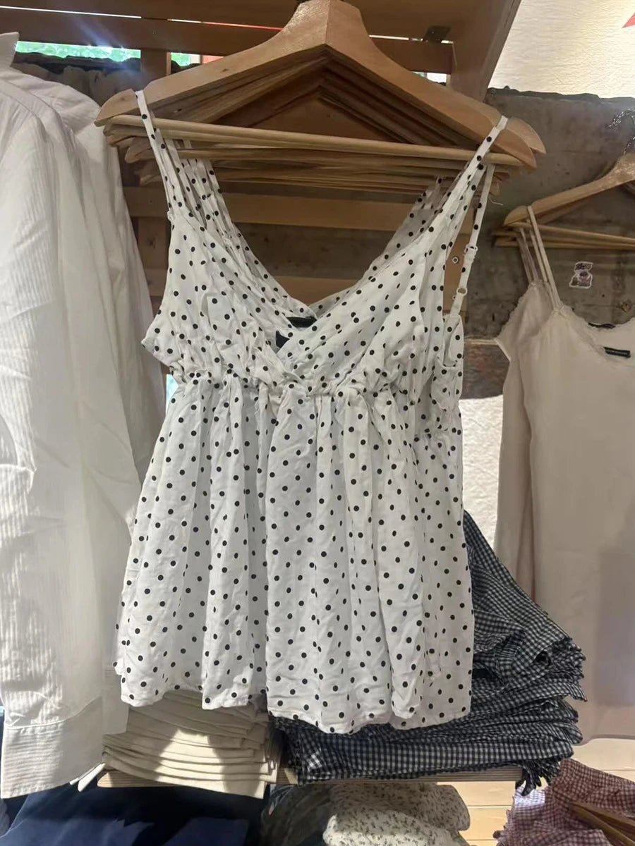 Floral Print Bow V Neck Camis Women Chic Lace Trim Sleeveless Slim Crop Tops Vest Sweet Casual Fashion Raw Hem Tank Top Y2k New