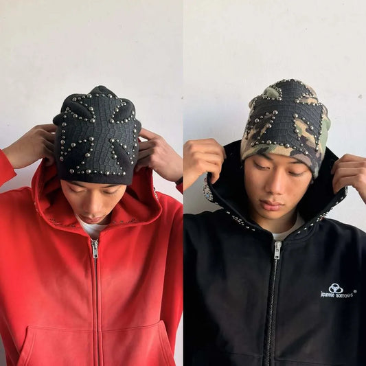 Fashion Street High Street Autumn Winter New Personalized Design Trendy Dome Knitted Hat European and American