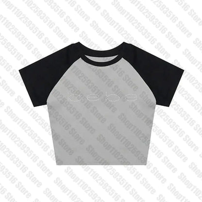 2000s Clothes Y2k Top Top for Women Baby Tees Tops Rhinestone T Shirts Women's T-shirts Female Clothing Kpop Gothic Kawaii Goth