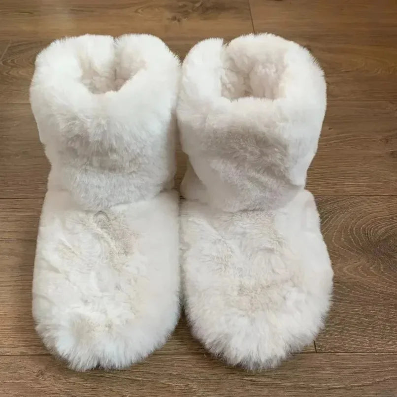 Winter Slipper Women Home Fuzzy Fur Men Male Warm Plush Indoor Flat Female Room Fluffy House Floor Wool Fleece Shoes Boots Hairy