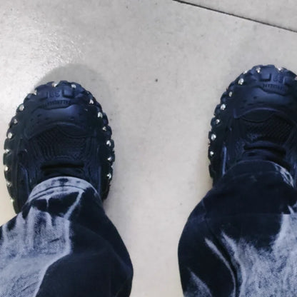 Fashion Brand Men's Or Women's Thick-soled Sports Shoes 2026 Spring New Rivet Design Couple Sports Shoes Breathable Casual Shoes