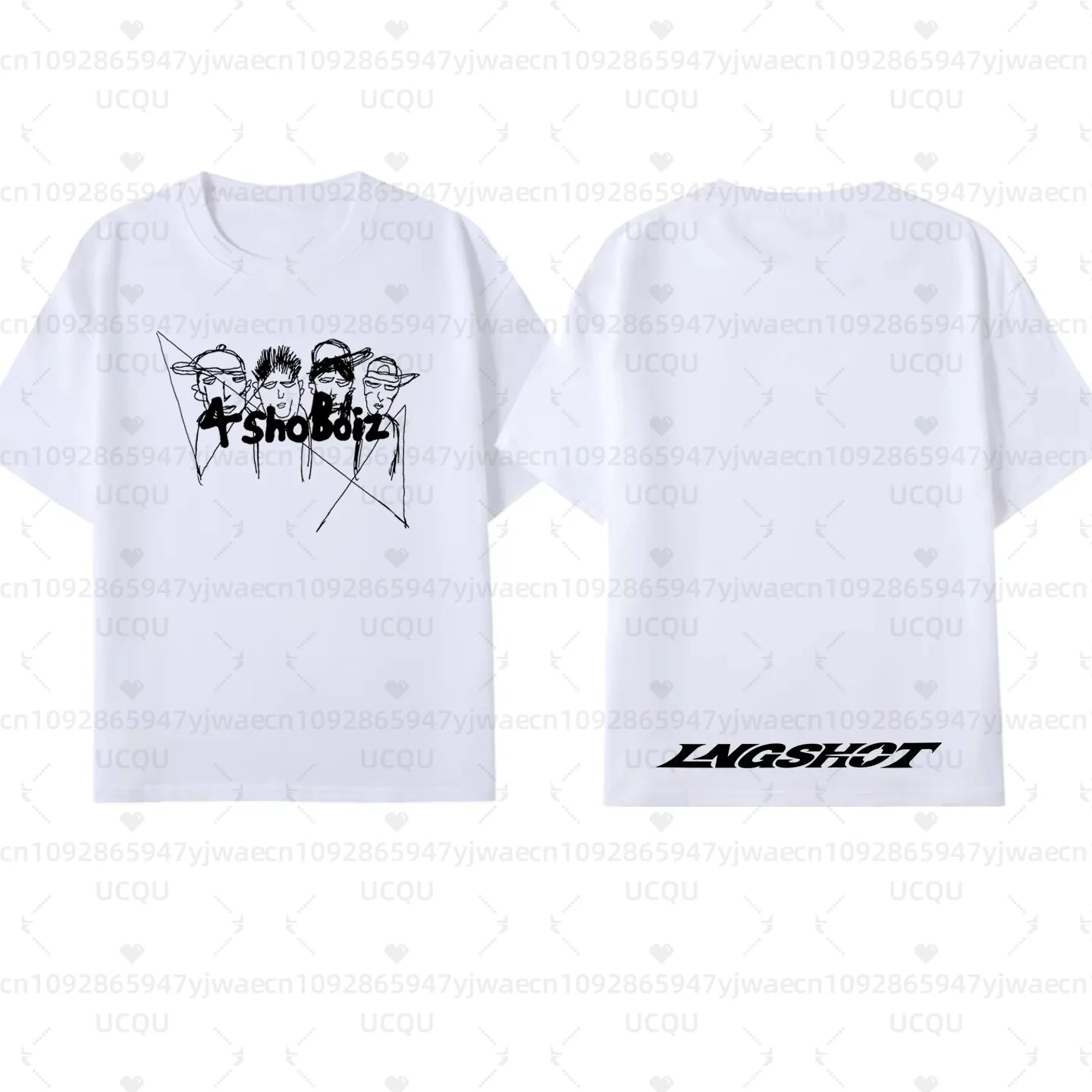 Men's Women's LNGSHOT Kpop Fashion Jay Park Same T-shirt High Quality Short Sleeve Tshirt Hip Hop Trend Plus Size Tops