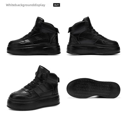New 2025 Men's Thick Bottom Sneakers Spring Autumn Style Breathable Anti-Slip Heightening Casual Sports Platform Shoes