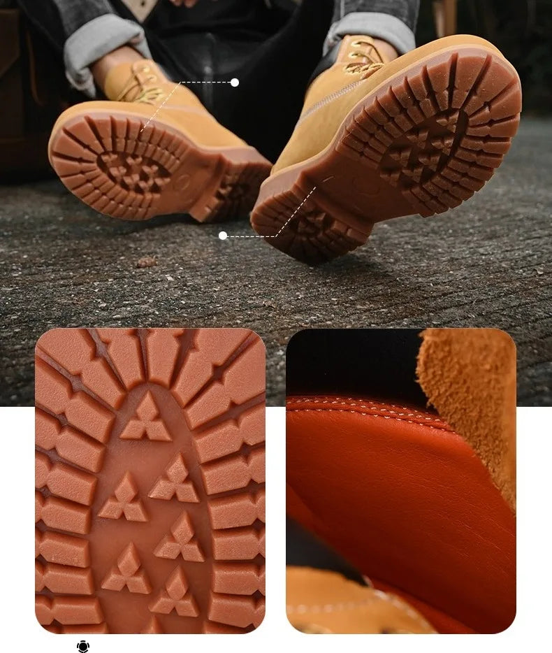 High Top Boots Hiking Shoes Men Anti-slip Outdoor Shoes Men Lace-up Comfortable Soft Breathable Casual Sneakers Shoes Men
