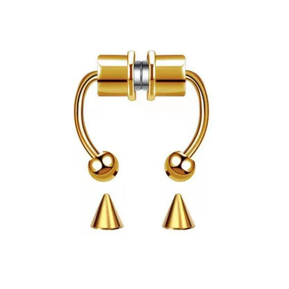 Fake Piercing Nose Ring Hoop Septum Non Piercing Nose Clip Rock HipHoop Stainless Steel Magnet Fashion Punk Body Women Jewelry