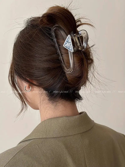 1/2pcs jelly colored injection molded clip, suitable for women's new high-end style, large board hair clip, shark clip hair clip